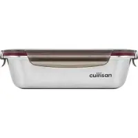 Cuitisan CANDL (Flora) boîte de conservation en acier inoxydable avec couvercle à fermeture par clip, rectangulaire, convient pour le micro-ondes + four, boîte de conservation, EC7-SS07 1100ml