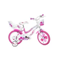 Dino Bikes Vélo pour fille rose et blanc 14'' FLAPPY