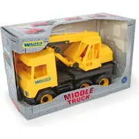 Wader MIDDLE TRUCK Grue jaune et noire en carton d'exposition