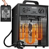 MASKO : Radiateur électrique, ventilateur de chauffage, chauffage de chantier avec thermostat intégré, appareil de chauffage
