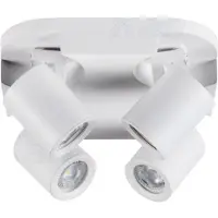 Kanlux S.A. Kanlux Laurin plafonnier, 4x GU10, 35W max, dimmable, blanc, alu, IP20