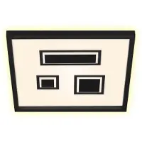 Briloner LED Deckenleuchte Aufbaupanel Pac Schwarz 42x42cm 22W 3000lm warmweiß 3000K Backlight