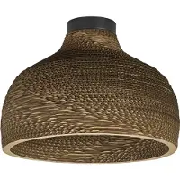 Ledvance Plafonnier Decor Cardboard Hat marron en carton ondulé, léger, E27, 360 mm de diamètre, abat-jour en matériau recyclé, durable grâce à la source lumineuse interchangeable, montage facile