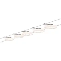 Paulmann Wire Systems DC Set DiscLED I 5x4W chrome/satin 230V/12V DC 30VA métal