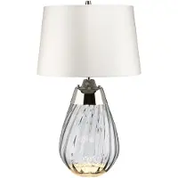 Elstead Lighting Lena Lampe de table E27 61cm Verre fumé, blanc cassé Couleur gris-blanc (620 lm, E27)