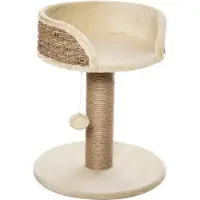 PawHut Arbre à chat petit format, 49 cm, avec balle, couleur café