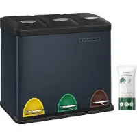 Songmics Poubelle Système de tri sélectif, en métal, 24 L, cuisine