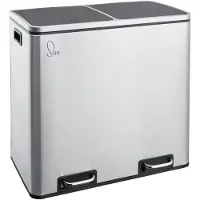 SVITA TM2X24 Poubelle Système de tri des déchets 48L Poubelle de cuisine en inox
