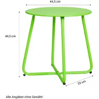 Homestyle4u Table basse ronde Table de jardin Table d'appoint Métal Massif Vert Table exterieur