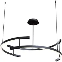 Maytoni Suspension LED, aluminium noir, blanc chaud, H 85 cm