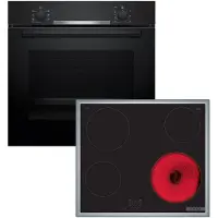 Bosch Cuisinière encastrable 3D air chaud gril ventilé HBA510BA3 + PKE645BA2E HBD230CR63