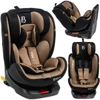 Bebelissimo - Eole- Siège enfant 40-150 cm - 360° - RWF/FWF - ISOFIX - TOP TETHER - Harnais 5 points - Appuie-tête réglable - beige