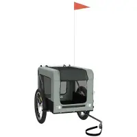 Syfax Remorque de vélo pour animaux de compagnie gris et noir