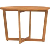 Syfax Table de jardin ronde Ø110x75 cm en bois massif d'acacia