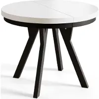 Alpi Möbel AlpiMeble Table de Salle à Manger Evo, Table de Salon Extensible, Lateau Stratifié 36 mm, Pieds Stables, Diamètre 120 cm - Blanc - Collection Evo