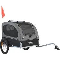 Vevor Remorque de Vélo Chien Pliable Charge 40 kg Porte Animaux de Compagnie de Vélo Cadre Facile à Plier avec Roues à Dégagement Rapide