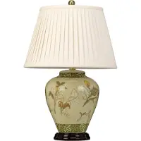 Elstead Lighting Lampe de table en porcelaine Arum Lily, couleur crème et vert, 1xE27x60W, porcelaine, dimensions : 62x41x24 cm, IP20, Elstead