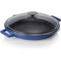 WAS Germany LAVA Poêle avec couvercle bleu Ø 31,5 cm, série Frying pans lid Fonte