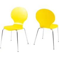 Möbelando Stapelstuhl >Marcus< in Gelb aus MDF - 49x87x53cm (BxHxT)