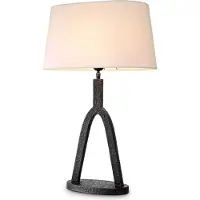 Casa Padrino Lampe de table de luxe Bronze / Blanc 42,5 x 25 x H. 65,5 cm - Lampe de bureau élégante avec abat-jour ovale - Luminaires de luxe - Mobilier de luxe - Intérieur de luxe