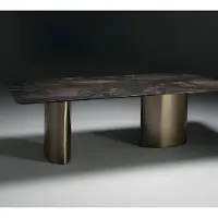 Xl Moebel Gmbh Table de salle à manger Bois Tables de salle à manger Style Moderne Marron Design Acier inoxydable