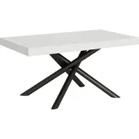 Itamoby - Table extensible 160/420x90 cm Famas frêne blanc pieds anthracite