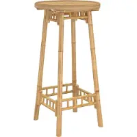 Syfax Table de bar d'extérieur ronde en bambou Ø55x100 cm