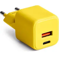 Wisam Forever COLORUM, Chargeur de téléphone portable pour tous les iPhone, Xiaomi, Huawei, Motorola et Samsung, Chargeur rapide + USB-A + USB-C PD 30W CLS30-AC-10 Jaune