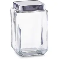 Zeller Verre de stockage, Boîte de conservation, Transparent, Argent