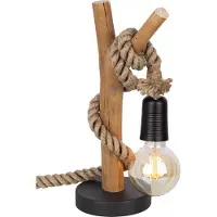 Globo Lampe de table en bois Nerida avec de la corde