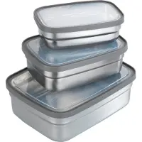 Wenko Récipients pour aliments, acier inoxydable, 3 pièces