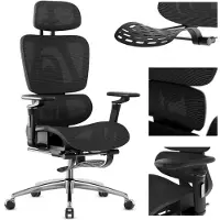 MarkAdler Chaise de bureau ergonomique Fauteuil pivotant avec repose-pieds Mark Adler