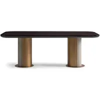AEA Table de salle à manger Table en bois de salle à manger brune de luxe