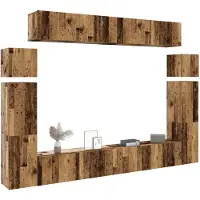 Prolenta Maison Exclusive - Ensemble de 8 meubles TV à fixation murale, aspect bois ancien, matériau dérivé du bois