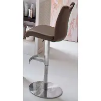Möbelando Barhocker >Amiens I< in Cappuccino aus Edelstahl - 42x91x51cm (BxHxT)