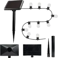 24hShop LED Guirlande lumineuse solaire FLS-60 7,5?m 10?ampoules