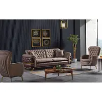 AEA Canapé design 3+3+1 places Canapé rembourré Ensemble Chesterfield