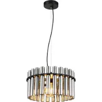 Globo Lampe suspendue Gorley II noir avec des tiges en verre