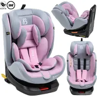 Bebelissimo - Eole - Siège enfant 40-150 cm - 360° - RWF/FWF - ISOFIX - TOP TETHER - Harnais 5 points - Appuie-tête réglable - rose