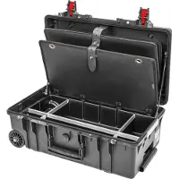 Stier Mallette à outils Premium avec roulettes et poignée télescopique, utilisable en avion, vide