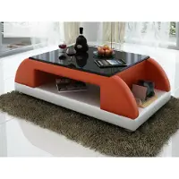 AEA Moderne Canapé Coussin Cuir Table Salon Assis Verre Tables Café Design