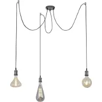 Leuchtendirekt Lampe à suspendre rétro Diy 3-flg. noir