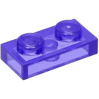 LEGO 50x 1x2 assiettes 3023 - Assiette Trans - Violet - Trans-Pourpre