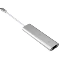 Silverstone EP11 - USB 3.1 C - MiniDP - HDMI - VGA - Connecteur mâle / Connecteur femelle - 0,1 m - Argent