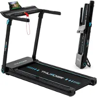 Thunder Tapis de course ULTRA BLACK 122x45cm 17km/h FitShow pliable LCD