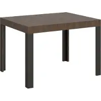 Itamoby - Table extensible 110/194x70 cm Linea noyer pieds anthracite