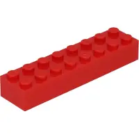 LEGO 2x8 brique 3007 - 10 pièces rouge