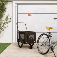 Prolenta Maison Exclusive - Remorque pour vélo pour chiens, tissu Oxford noir et fer