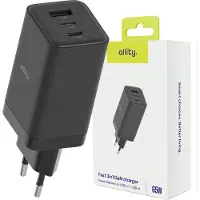Allity GaN PD QC Chargeur secteur ATC-01-65WACC 2x USB-C + 1x USB-A 65W noir