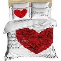 L'essentiel Maison , 196, ensemble housse de couette double, 100 % POLYESTER MICROSATIN, rouge, 200 x 220 cm